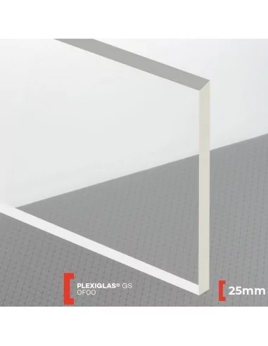 Placa de metacrilato transparente 25 mm - Calidad garantizada