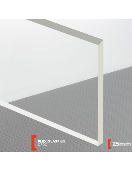 Placa de metacrilato transparente 25 mm - Calidad garantizada