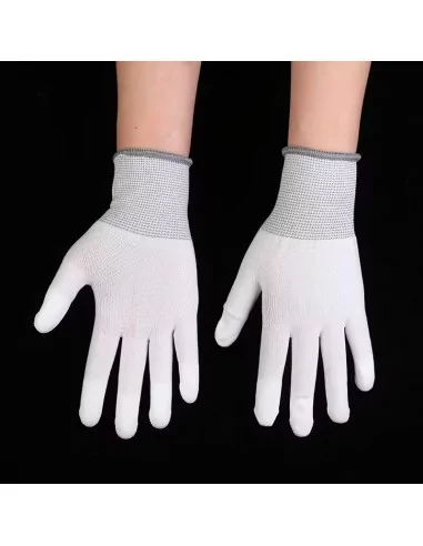 Guantes blancos con puño ajustado gris - Ideal para rotulación