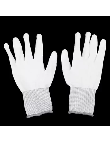 Guantes blancos con puño ajustado gris - Ideal para rotulación
