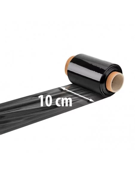 Mini filme preto esticável para embalagem 10 cm x 100 m