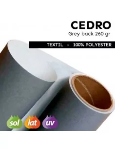 Textil opaco poliéster blockout 260 g/m² para impresión con plotter modelo CEDRO