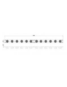 Barra LED rígida 49 cm para iluminação perimetral 24V branco 6500K modelo Aquarius 2