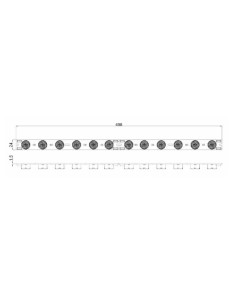 Tira LED rígida 49 cm para iluminación perimetral 24V blanco 6500K modelo Aquarius 2
