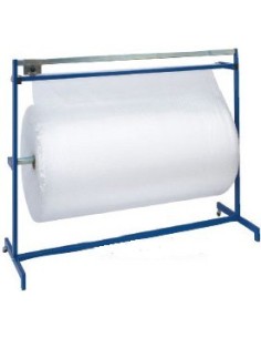 Support de rouleau horizontal pour bobines de plastique à bulles avec système de coupe