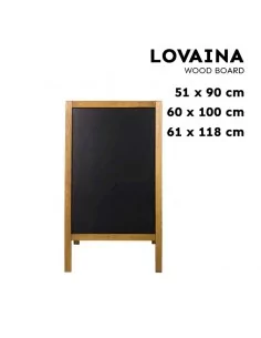 Pizarra negra doble con caballete de madera marrón Modelo Lovaina