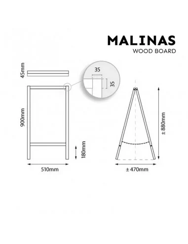 Tableau double face avec chevalet 51x90cm Tableau double face avec chevalet 51x90cm