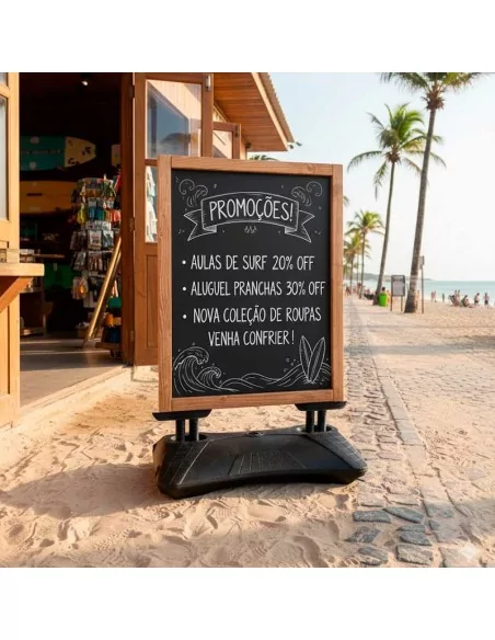 Quadro negro com moldura de madeira