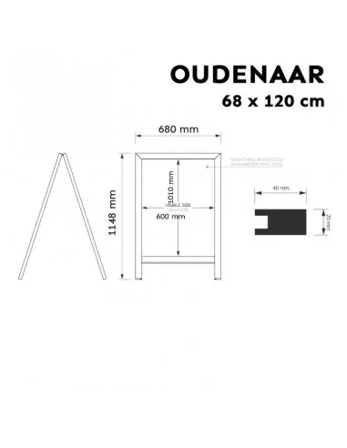 Cavalete dupla face preto 68x120cm