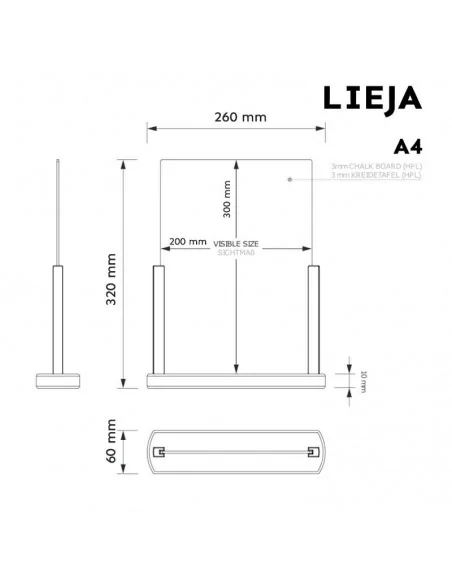 Quadro de mesa A4 preto