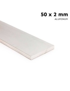 Pletina de aluminio bruto 50 mm x 2 mm perfil de 200 cm en Moldiber