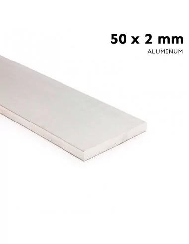 Pletina de aluminio bruto 50 mm x 2 mm perfil de 200 cm en Moldiber Pletina de aluminio bruto 50 mm x 2 mm perfil de 200 cm en Moldiber