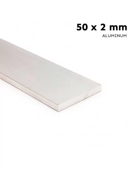 Pletina de aluminio bruto 50 mm x 2 mm perfil de 200 cm en Moldiber Pletina de aluminio bruto 50 mm x 2 mm perfil de 200 cm en Moldiber