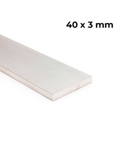 Pletina de aluminio bruto 40 mm x 3 mm perfil de 200 cm en Moldiber