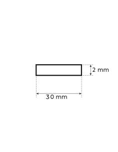 Pletina de aluminio bruto 30 mm x 2 mm perfil de 200 cm en Moldiber 2