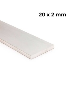 Pletina de aluminio bruto 20 mm x 2 mm perfil de 200 cm