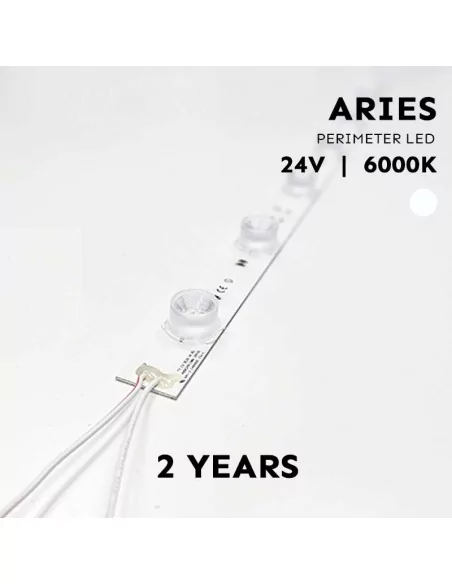 Barra LED rígida 49 cm para iluminação perimetral 24V branco 6000