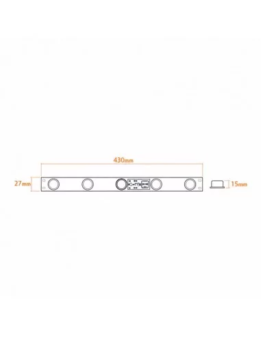 Tira led rígida 43 cm 5 leds 15w para iluminación perimetral IP 20 24 V blanco 6500K. Modelo Camelo Tira led rígida 43 cm 5 leds 15w para iluminación perimetral IP 20 24 V blanco 6500K. Modelo Camelo