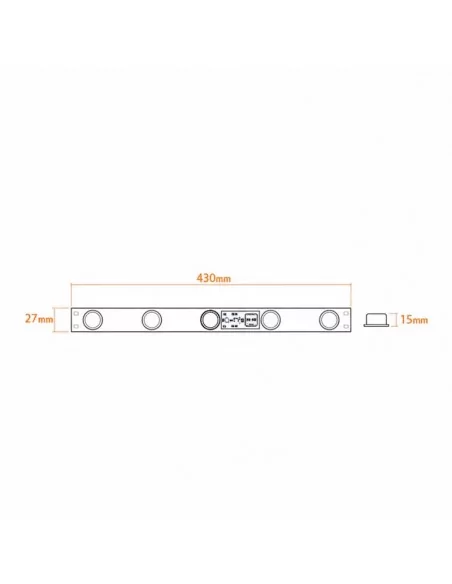 Tira led rígida 43 cm 5 leds 15w para iluminación perimetral IP 20 24 V blanco 6500K. Modelo Camelo Tira led rígida 43 cm 5 leds 15w para iluminación perimetral IP 20 24 V blanco 6500K. Modelo Camelo