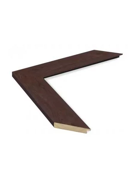 Moldura plana 70 x 17 mm com efeito madeira nogueira