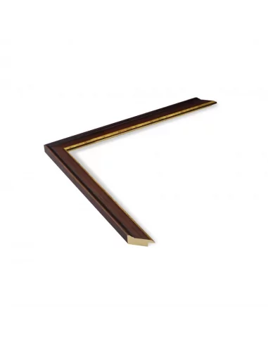 Moulure pour tableaux noyer patiné filo or 28mm Moulure pour tableaux noyer patiné filo or 28mm