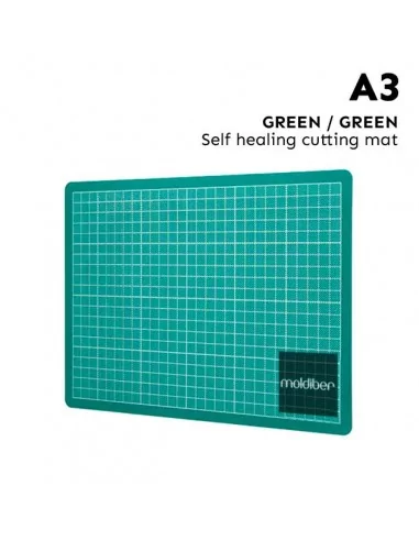 Planche de découpe verte A3 avec grille 3mm d'épaisseur