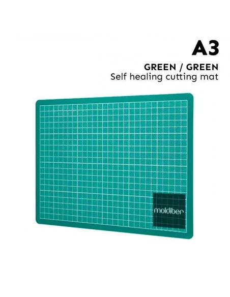 Planche de découpe verte A3 avec grille 3mm d'épaisseur