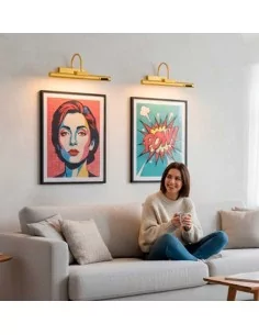 Aplique led recarregável para parede 35 cm dourado 2
