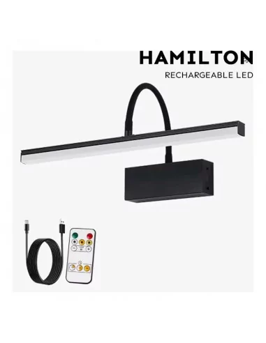 Foco led recargable para pared 40 cm negro
