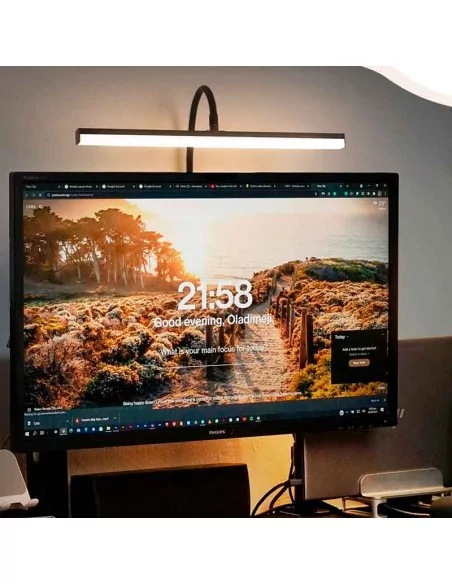 Foco led recargable para pared 40 cm negro