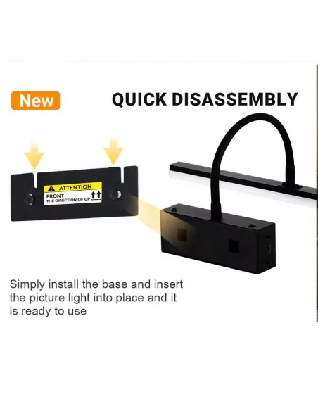 Projecteur led rechargeable pour mur 40 cm noir