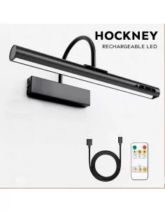 Aplique led recarregável para parede 35 cm preto