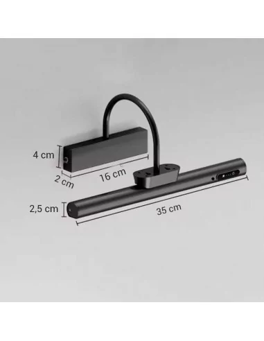 Aplique led recargable para pared 35 cm negro - Compra online Aplique led recargable para pared 35 cm negro - Compra online