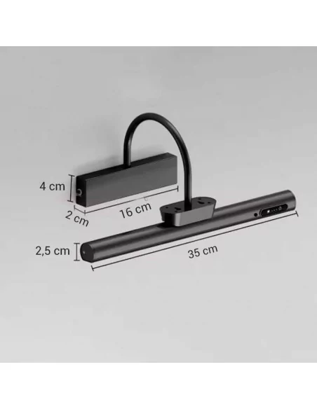 Aplique led recargable para pared 35 cm negro - Compra online Aplique led recargable para pared 35 cm negro - Compra online
