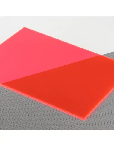 Metacrilato 3 mm Fluor Rojo - Compra online en Moldiber Metacrilato 3 mm Fluor Rojo - Compra online en Moldiber