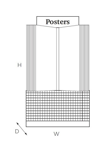 Expositor metal negro para 96 posters - Moldiber