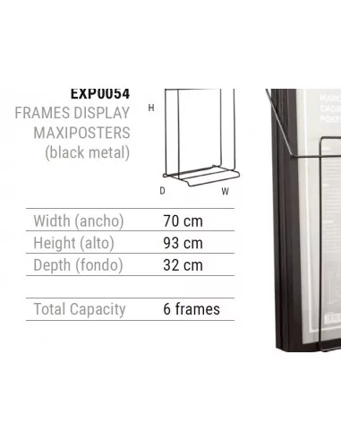 Expositor para cuadros negro 70 x 100 cm Expositor para cuadros negro 70 x 100 cm