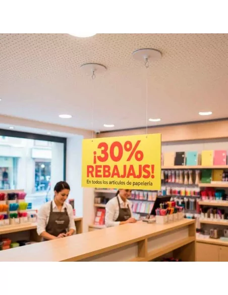 Colgador adhesivo techo aro metálico Ø40 mm - Compra online