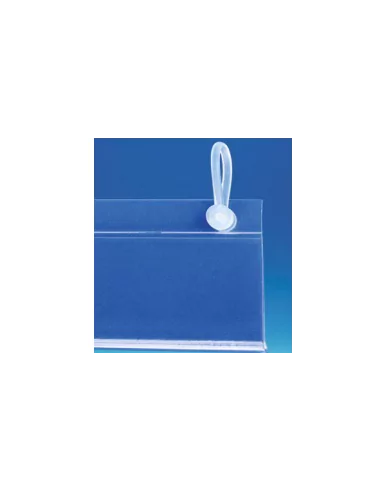 Profil porte-étiquettes perforé grille 40 mm transparent 65 mm Profil porte-étiquettes perforé grille 40 mm transparent 65 mm
