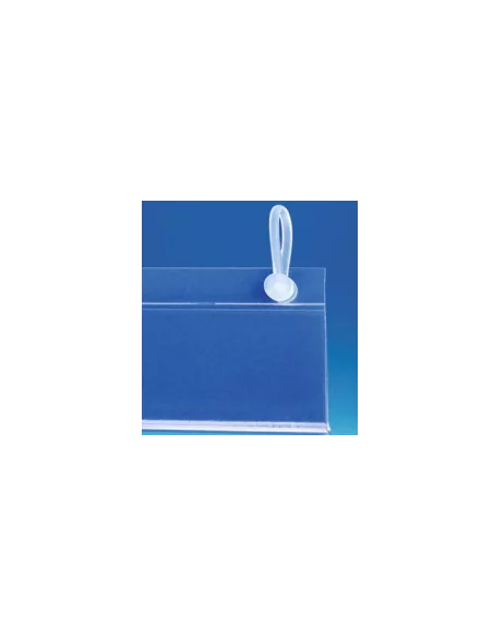 Profil porte-étiquettes perforé grille 40 mm transparent 65 mm Profil porte-étiquettes perforé grille 40 mm transparent 65 mm