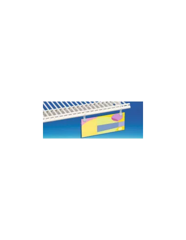Profil porte-étiquettes perforé grille 40 mm transparent 65 mm Profil porte-étiquettes perforé grille 40 mm transparent 65 mm
