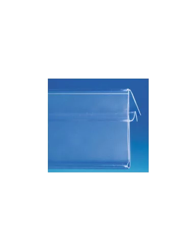 Profil porte-étiquettes incliné 60º grille transparente 110 mm Profil porte-étiquettes incliné 60º grille transparente 110 mm