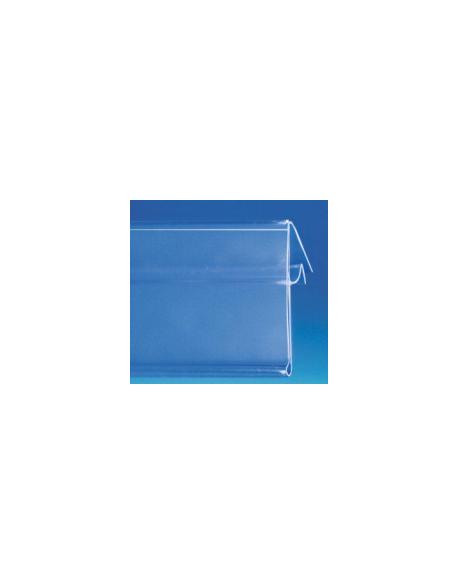 Perfil portaetiquetas inclinado 60º rejilla transparente 110 mm