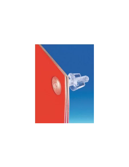 Tornillo plástico transparente Ø 5 mm con tuerca Ø 14 mm Tornillo plástico transparente Ø 5 mm con tuerca Ø 14 mm