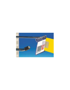 Pinza frontal en J fija para portaetiquetas de gancho