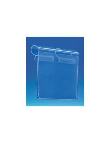 Porte-étiquettes crochet encoche 7 mm transparent Porte-étiquettes crochet encoche 7 mm transparent