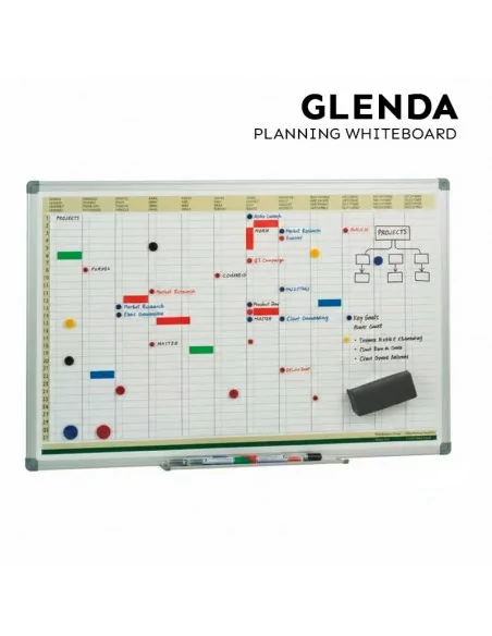Pizarra magnética planificación anual Glenda 60x90 cm