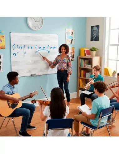 Quadro branco com pentagrama