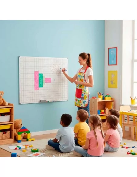 Pizarra blanca cuadriculada para preescolar - Modelo Protof Pizarra blanca cuadriculada para preescolar - Modelo Protof