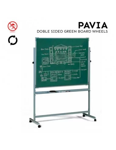 Pizarra verde con ruedas - Modelo Pavia